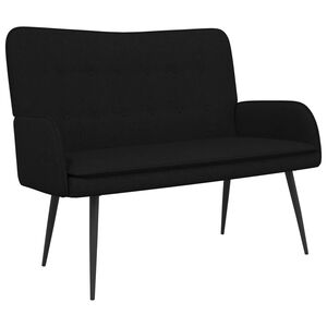 vidaXL Kavč za 2 osebi Črna 115 x 61 x 87 cm blago