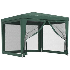 vidaXL Vrtni &scaron;otor s 4 mrežastimi stranicami zelen 3x3 m HDPE