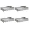 vidaXL Robovi trave 4 pcs 100 x 60 x 20 cm Jeklo Srebrna