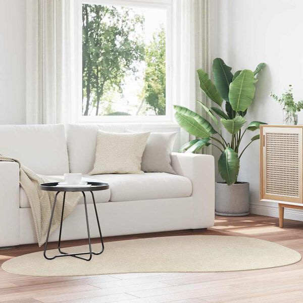 vidaXL Preproge za povr&scaron;ine HUARTE Bež 140 x 200 cm Poliester