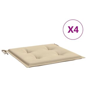 vidaXL Blazine za vrtne stole 4 kosi bež 40x40x4 cm oxford tkanina