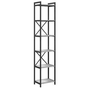 vidaXL Knjižna polica 40 x 30 x 189,5 cm Inženirski les Siva sonoma