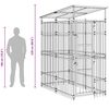vidaXL Zunanji pasji boks s streho jeklen 1,84 m&sup2;