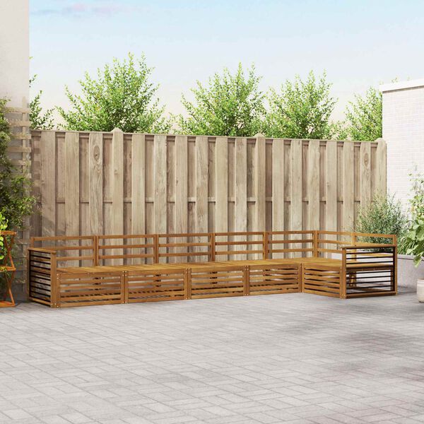 vidaXL Zunanja garnitura za sedenje 6 pcs Naravna Masiven les akacije