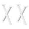 vidaXL Noge za klubsko mizico v obliki črke X, 2 kosa, bele, 60 x (42-43) cm, jeklo
