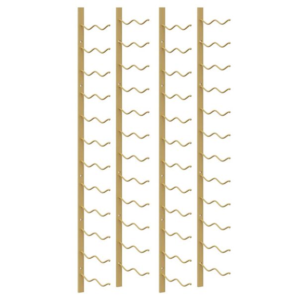 vidaXL Stensko stojalo za vino za 24 steklenic 2 kosa zlato železo