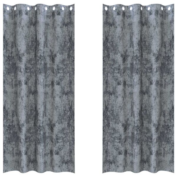 vidaXL Velvete zavese z zavesami 2 pcs Srebrno siva 225 x 140 cm Žamet