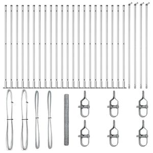 vidaXL Steber ograje. Srebrna