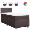 vidaXL Box spring postelja z vzmetnico temno rjava 100x200 cm blago