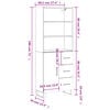 vidaXL Visoka komoda siva sonoma 69,5x34x180 cm inženirski les