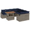 vidaXL Vrtna sedežna garnitura s shranjevanjem 9 pcs Siva Poly ratan