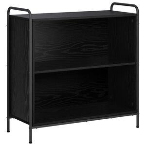 vidaXL Knjigovni omar 80 x 33 x 80 cm Inženirski les Črni hrast