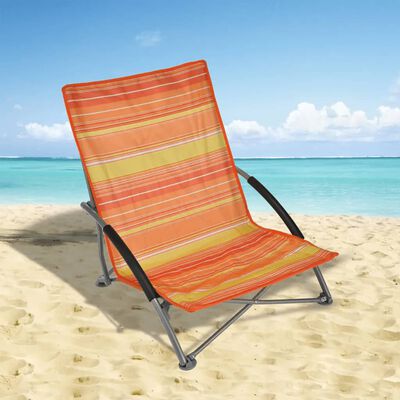 HI Zložljiv stol za na plažo oranžen 65x55x25/65 cm