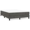 vidaXL Posteljni okvir z vzmetmi temno siv 140x190 cm žamet