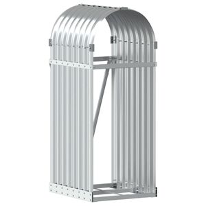 vidaXL Nosilec za polena srebrn 40x45x100 cm pocinkano jeklo