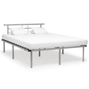 vidaXL Posteljni okvir brez vzmetnice siv kovinski 140x200 cm