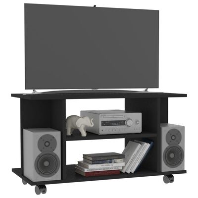 vidaXL TV omarica s kolesci črna 80x40x45 cm inženirski les