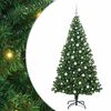 vidaXL Umestno božično drevo Zelena 180 cm PVC, jeklo in plastika