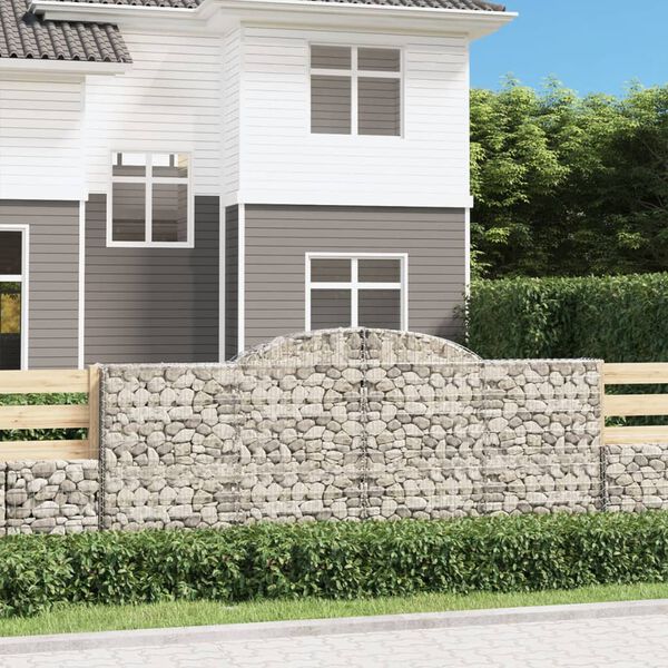 vidaXL Obokane gabion košare 5 kosa 300x50x120/140 cm pocinkano železo