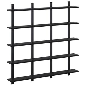 vidaXL Stenska polica Črni hrast 102 x 13,5 x 102 cm Inženirski les
