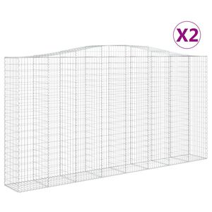 vidaXL Obokane gabion ko&scaron;are 2 kosa 400x50x200/220 cm pocinkano železo
