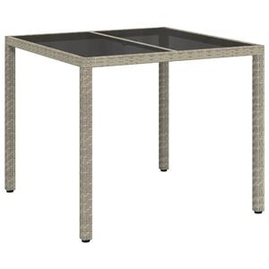 vidaXL Vrtna miza Siva 90 x 90 x 75 cm poli ratan