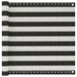 vidaXL Balkonsko Platno HDPE 90x600 cm Antracitne in Bele Barve