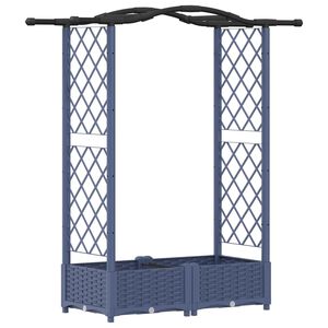 vidaXL Dvignjeno leži&scaron;če s trellisom in streho Siva 124 x 40 x 123 cm