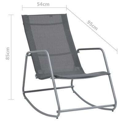 vidaXL Vrtni gugalni stol siv 95x54x85 cm tekstil