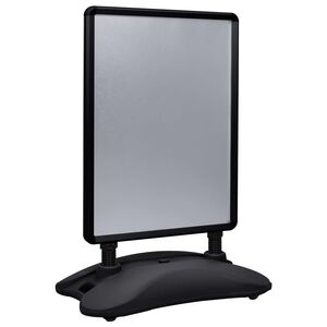 vidaXL A1 stojalo za plakat s podstavkom črno iz aluminijeve zlitine