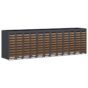 vidaXL Shranjevanje kolesnega zaboja za 3 zaboje Antracit