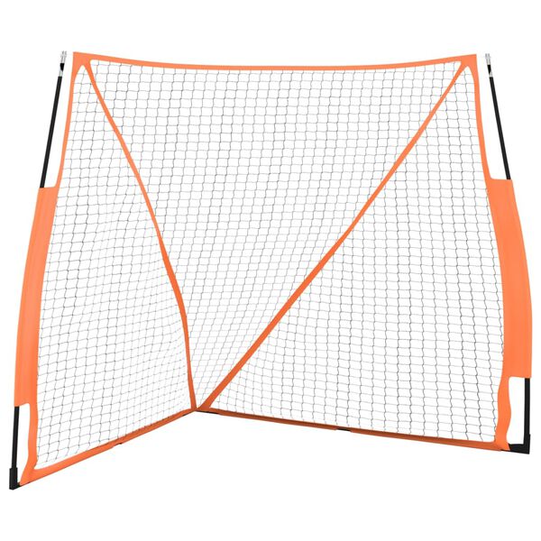 vidaXL Prenosna baseball mreža oranžna in črna 183x182x183 cm