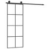 vidaXL Drsna vrata z opremo 76x205 cm ESG steklo in aluminij