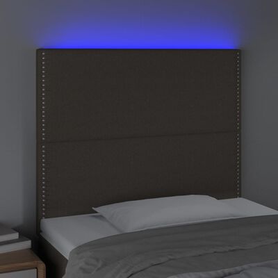 vidaXL LED posteljno vzglavje taupe 80x5x118/128 cm blago