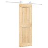 vidaXL Drsna vrata Naravna in bela 70 x 210 cm Masiven borov les