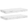 vidaXL Stenska polica 2 kos Beli marmor 50 x 23,5 x 3,8 cm