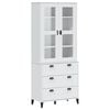 vidaXL Visoka omara VIKEN bela 80x40x190 cm trdna borovina