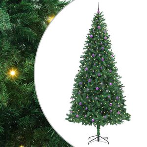 vidaXL Umestno božično drevo Zelena 300 cm PVC, kovina in plastika