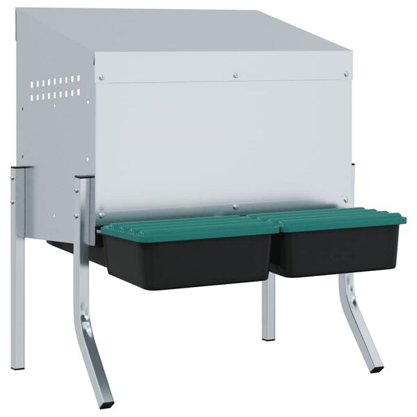 vidaXL Gnezdi&scaron;če za pi&scaron;čance z 2 predelkoma in nogami iz pocinkanega jekla