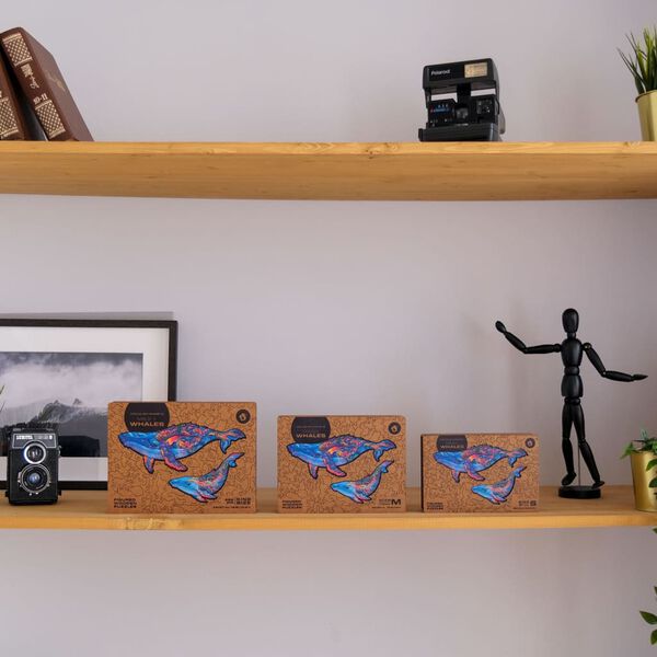 UNIDRAGON Lesena sestavljanka 268-delna Milky Whales 43x27 cm