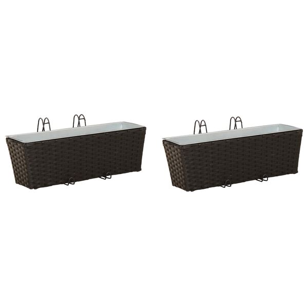 vidaXL Ograja 2 pcs Črna 50 x 17 x 17 cm Kovina