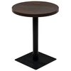 vidaXL Bistro miza mediapan in jeklo okrogla 60x75 cm temna jesenovina