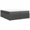 vidaXL Box spring postelja z vzmetnico temno siva 200x200 cm blago