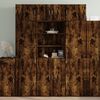 vidaXL Visoka omara dimljen 70x42,5x185 cm hrast inženirski les