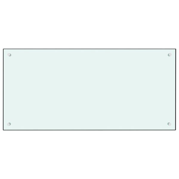 vidaXL Kuhinjska zaščitna obloga bela 100x50 cm kaljeno steklo