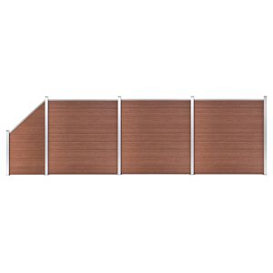 vidaXL WPC ograjni paneli 3 kvadratni + 1 po&scaron;evni 619x186 cm rjavi