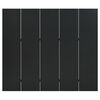 vidaXL Paravan 5-delni 2 kosa črn 200x180 cm jeklo