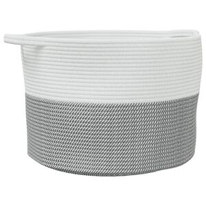 vidaXL Ko&scaron;ara za perilo siva in bela &Oslash;55x36 cm bombaž