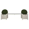 Esschert Design Koriti za Rastline s Klopjo Bele Barve CF33W