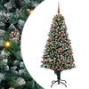 vidaXL Umestno božično drevo Zelena 180 cm PVC, jeklo in plastika